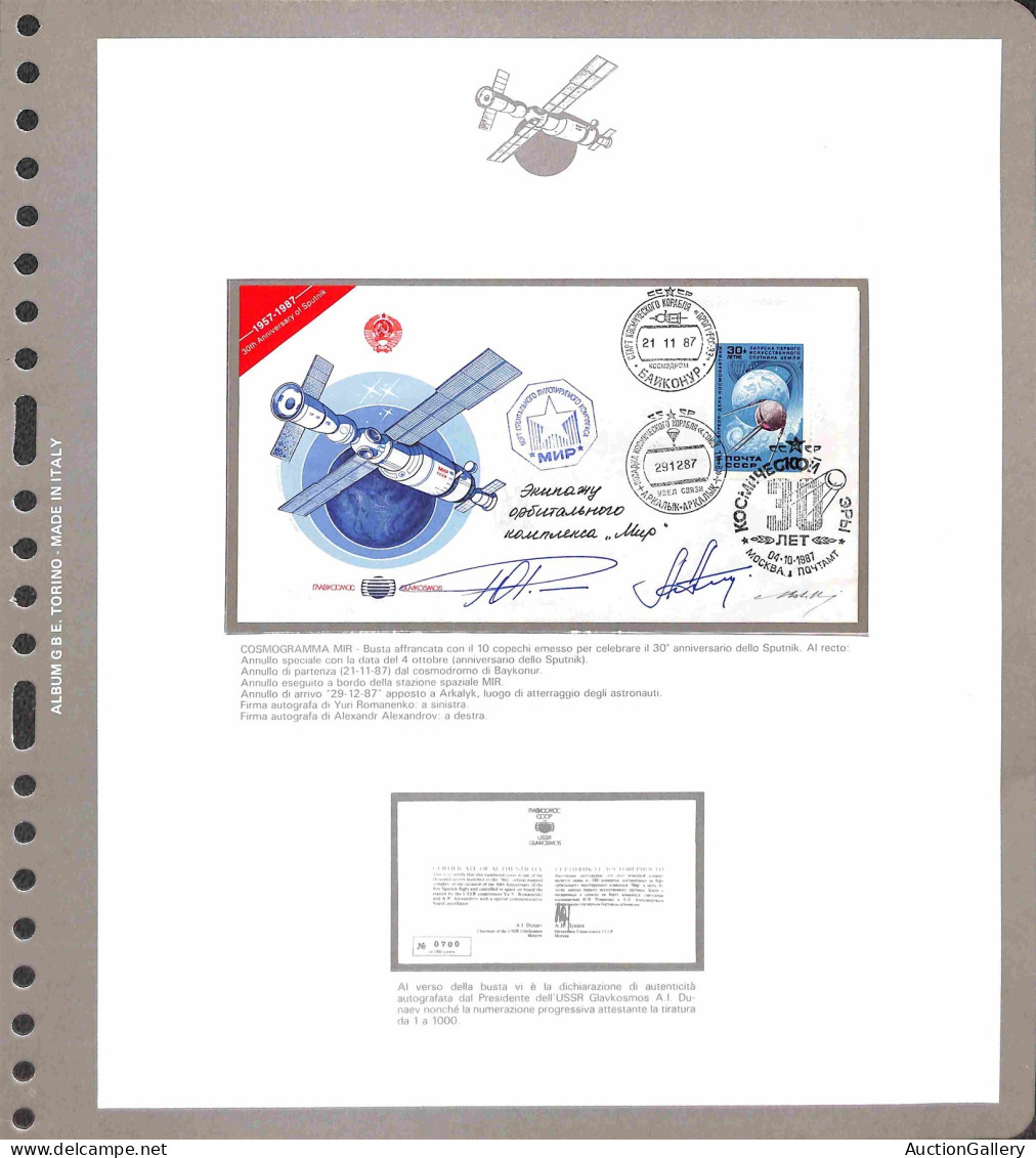 OLTREMARE - RUSSIA - Cosmogramma Inviato A Bordo Della Stazione Spaziale Sovietica Mir Nel 1987 In Occasione Del 30° Ann - Altri & Non Classificati