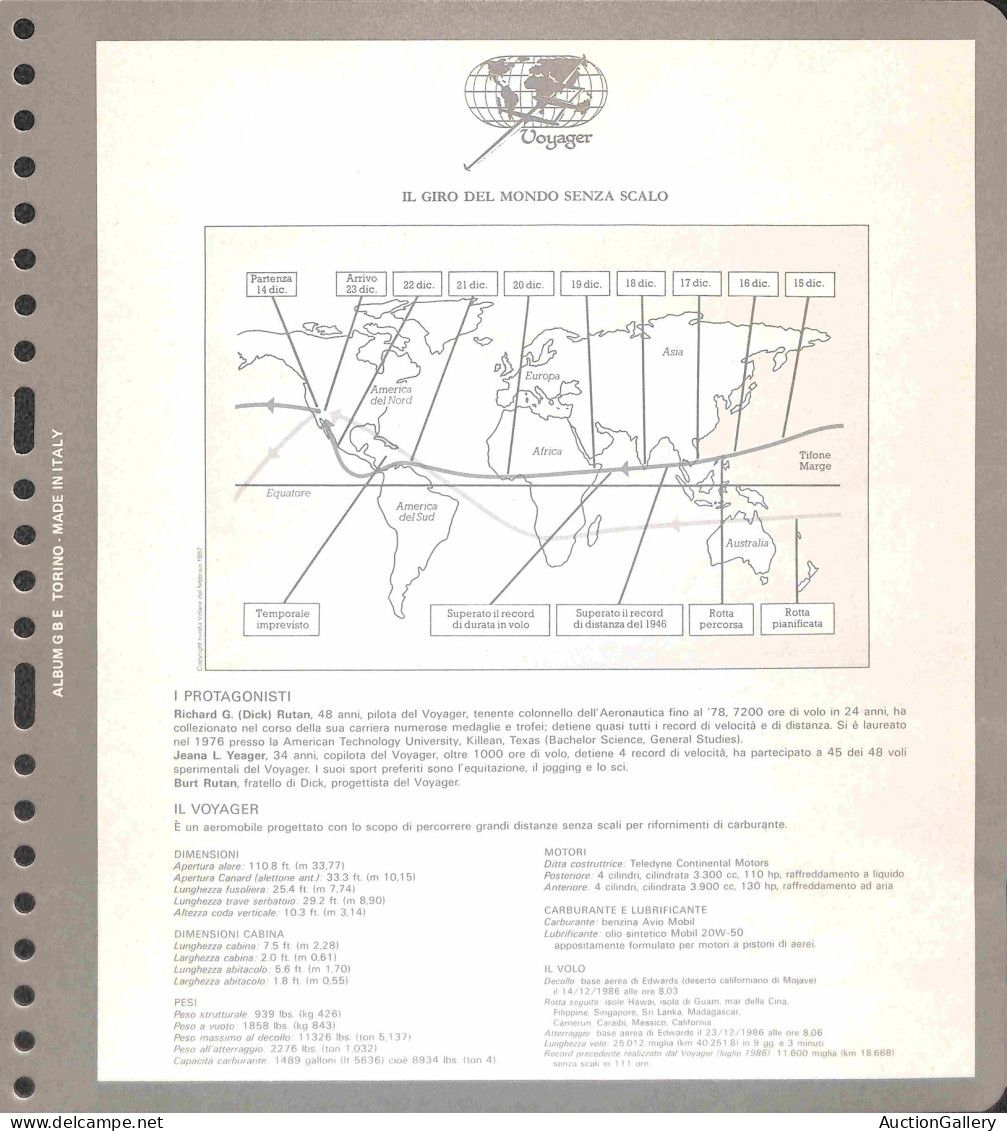 OLTREMARE - STATI UNITI D'AMERICA - 1986 - Aerogramma Del Volo Voyager Sperimentale - Numero 302/500 - Volo Di Collaudo  - Sonstige & Ohne Zuordnung