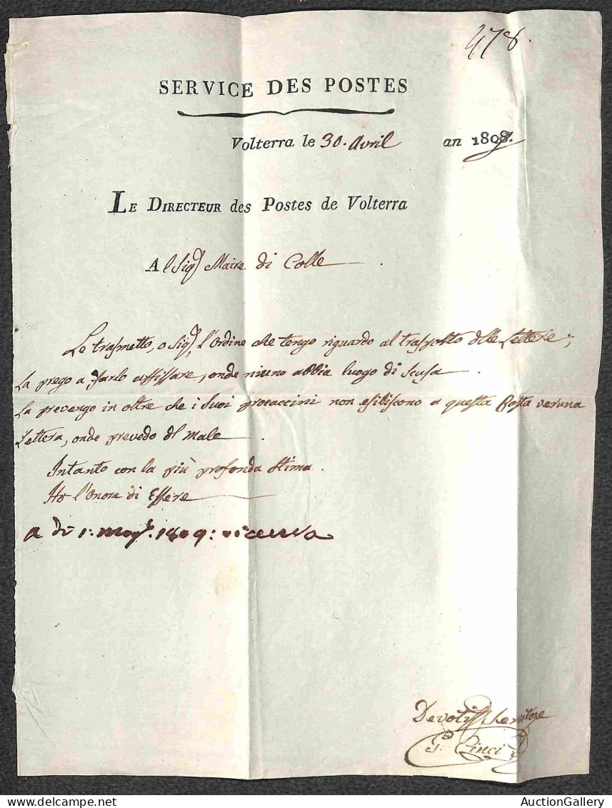 Prefilateliche - Prefilateliche - 1809 (30 Aprile) - Service Des Postes (manoscreitto) - Le Directeur Des Postes De Volt - Andere & Zonder Classificatie