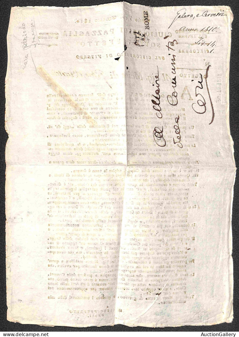 Prefilateliche - Prefilateliche - VIT BC + ROME - Circolare Da Viterbo A Ceri (per Galera E Cerveteri) Del 30.1.1810 - A - Autres & Non Classés