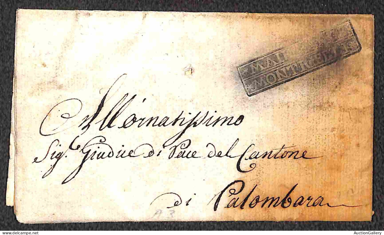 Prefilateliche - Prefilateliche - 1813 - MAIRERIE DE MONTICELLI (in Negativo) - Lettera Per Palombara Del 27.2.1813 - Sonstige & Ohne Zuordnung