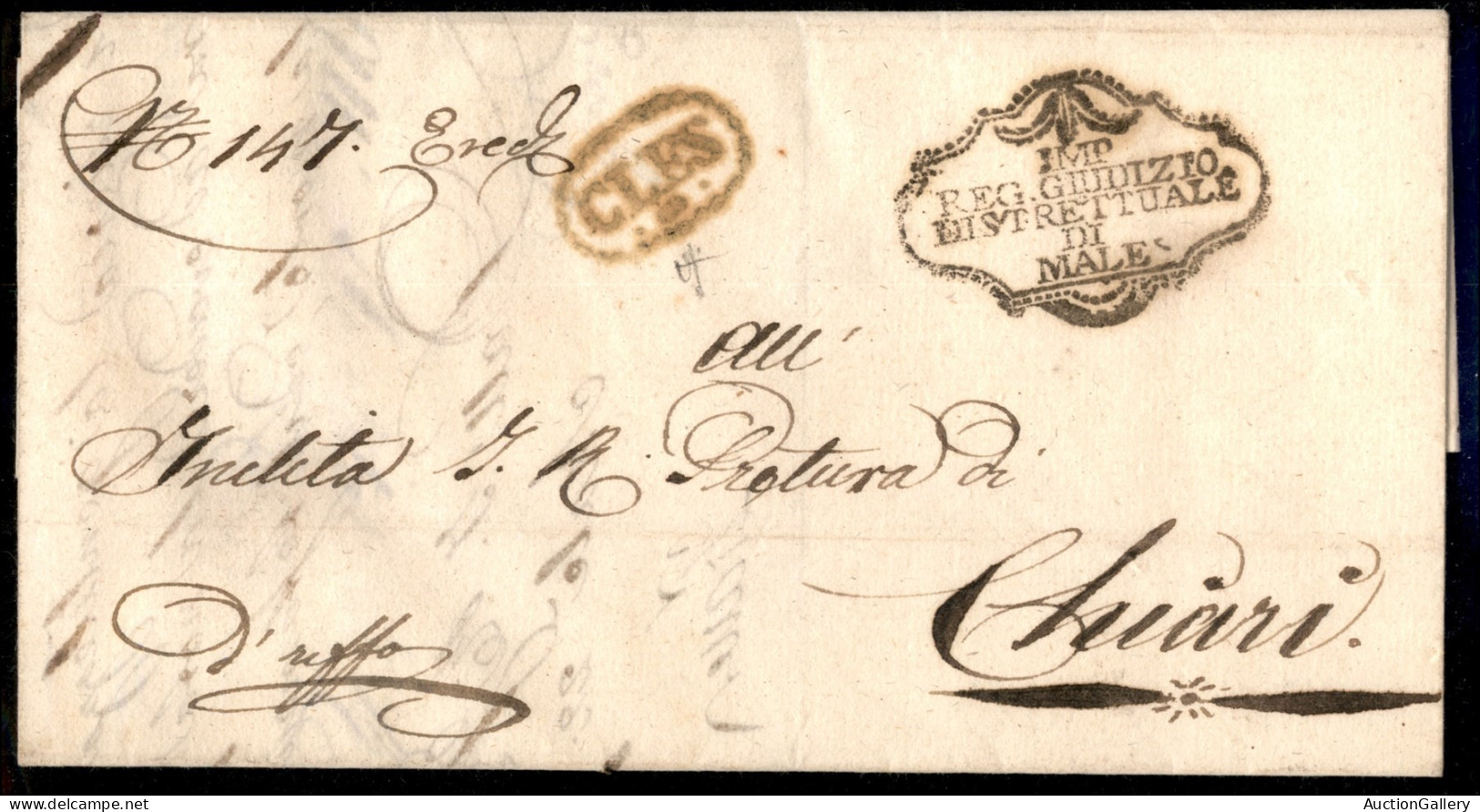 Prefilateliche - Prefilateliche - Forwarded - Cles (brunastro) - Piego Da Malè A Chiari Del 22.11.1837 - Alfani - Other & Unclassified