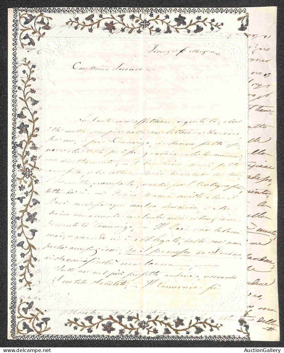 Prefilateliche - Prefilateliche - Firenze 6 Marzo 1843 - Lettera Alla Suocera (di 4 Facciate) Con Fregi A Secco Negli An - Andere & Zonder Classificatie