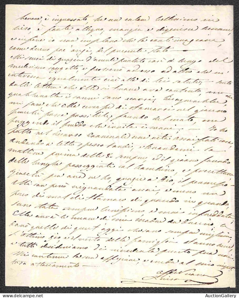 Prefilateliche - Prefilateliche - Firenze 6 Marzo 1843 - Lettera Alla Suocera (di 4 Facciate) Con Fregi A Secco Negli An - Autres & Non Classés