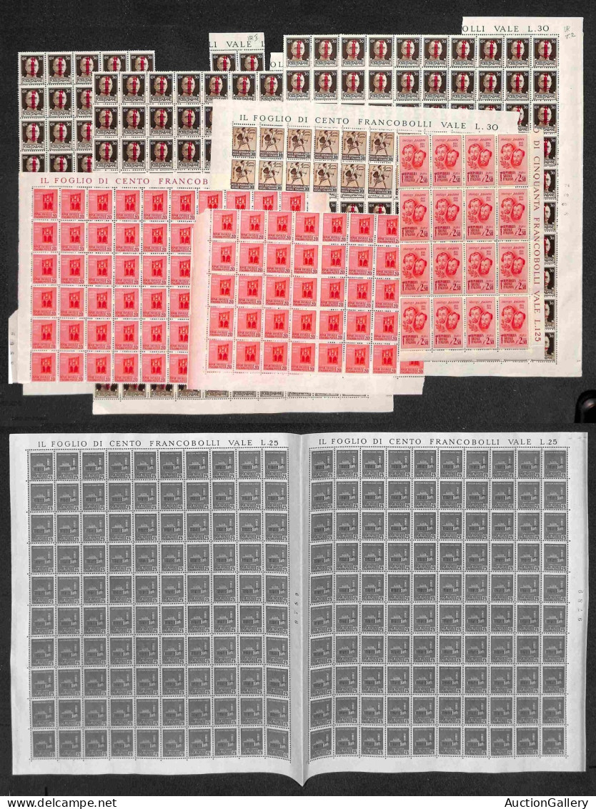 Lotti E Collezioni - Area Italiana - RSI - 1944 - Insieme Di Fogli E Blocchi Dei Provvisori E Definitivi - Notati Due Fo - Andere & Zonder Classificatie