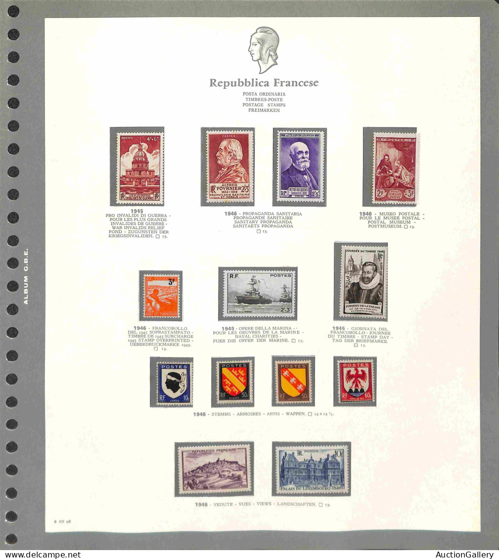 Lotti e Collezioni - Europa e Oltremare - FRANCIA - 1945/1959 - Collezione completa di valori posta ordinaria + aerea de