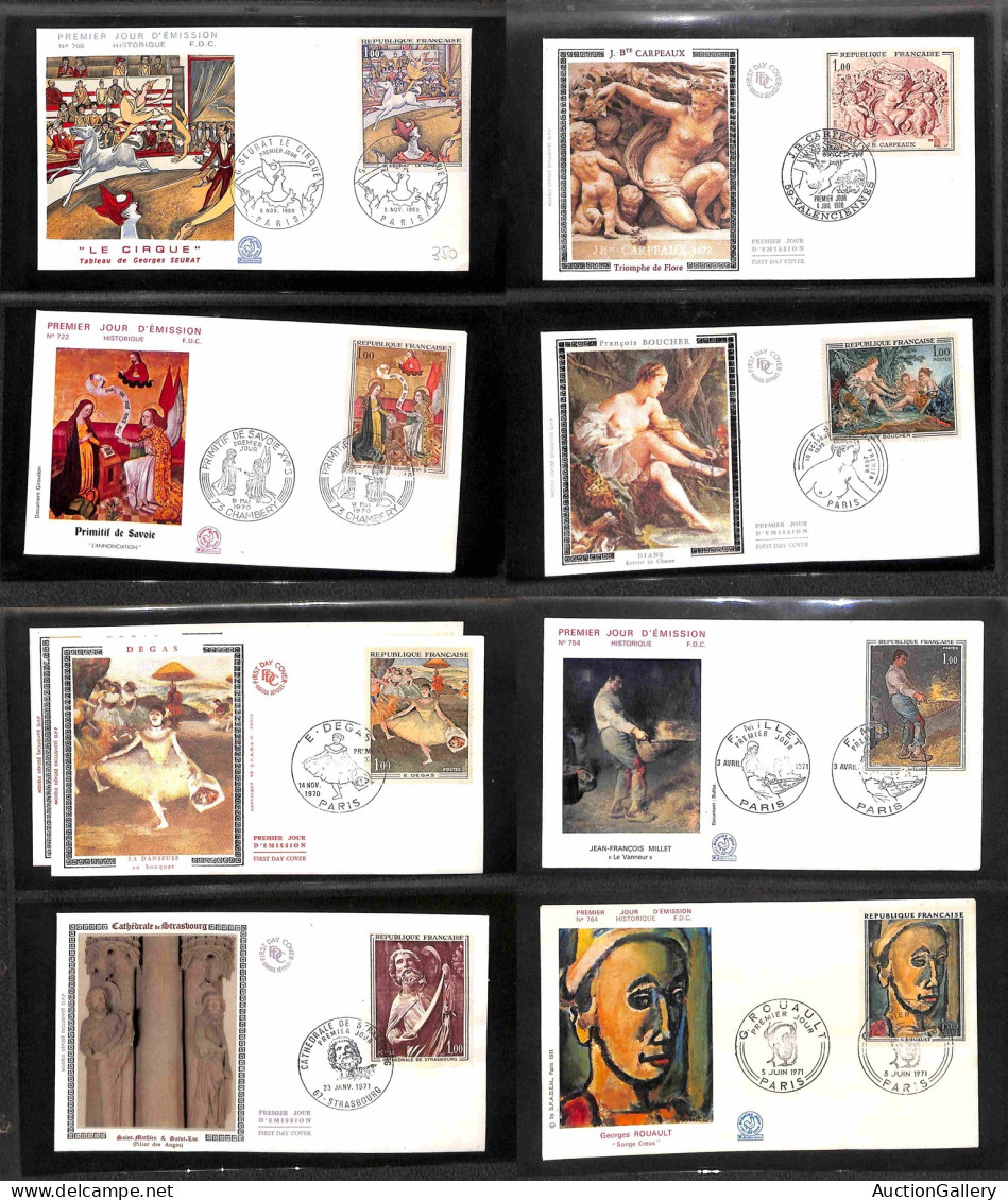 Lotti e Collezioni - Europa e Oltremare - FRANCIA - 1963/1985 - Collezione di 102 FDC diversi tematica Arte emessi nel p