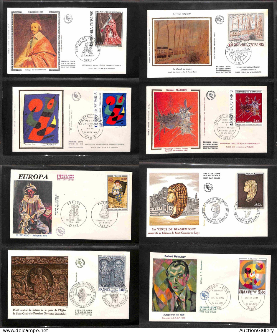 Lotti e Collezioni - Europa e Oltremare - FRANCIA - 1963/1985 - Collezione di 102 FDC diversi tematica Arte emessi nel p