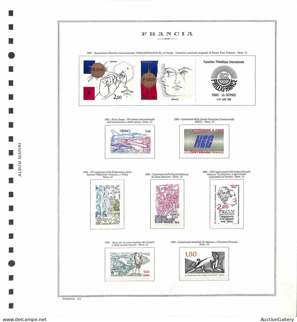 Lotti e Collezioni - Europa e Oltremare - FRANCIA - 1975/1985 - Collezione completa dei valori di posta ordinaria + serv