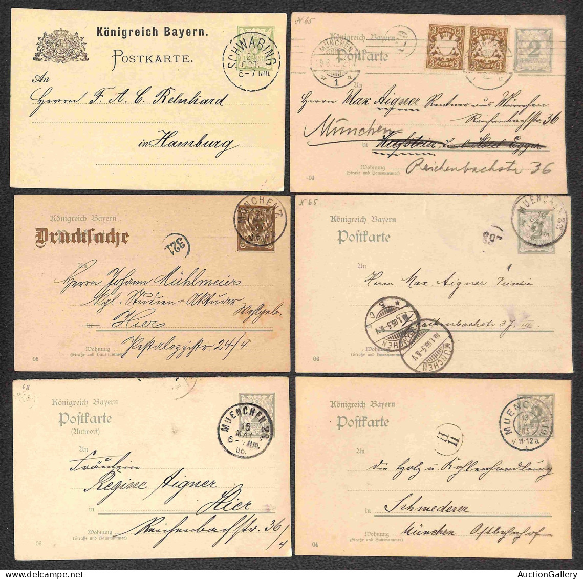 Lotti e Collezioni - Europa e Oltremare - GERMANIA - BAYERN - 1873/1919 - Insieme di 81 Interi Postali di cui 76 cartoli