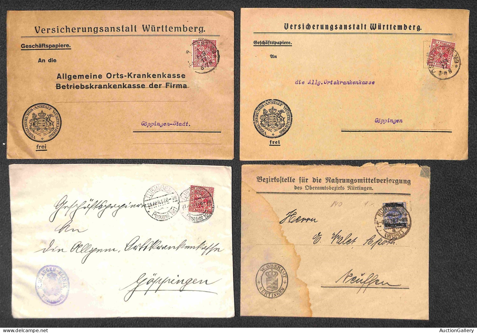 Lotti E Collezioni - Europa E Oltremare - GERMANIA/WURTTEMBERG - 1865/1923 - Insieme Di 40 Oggetti Postali Del Periodo C - Autres & Non Classés