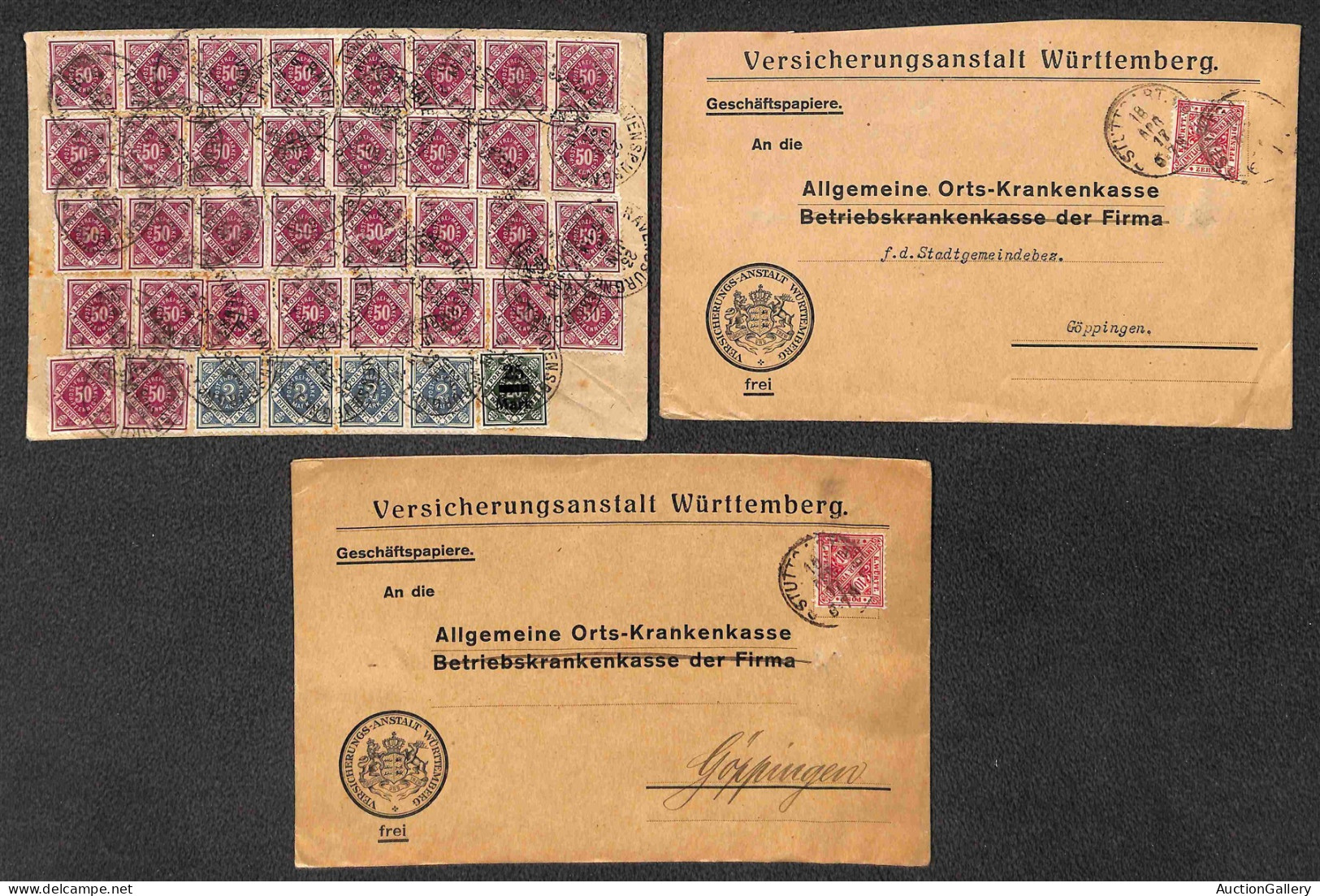 Lotti e Collezioni - Europa e Oltremare - GERMANIA/WURTTEMBERG - 1865/1923 - Insieme di 40 oggetti postali del periodo c
