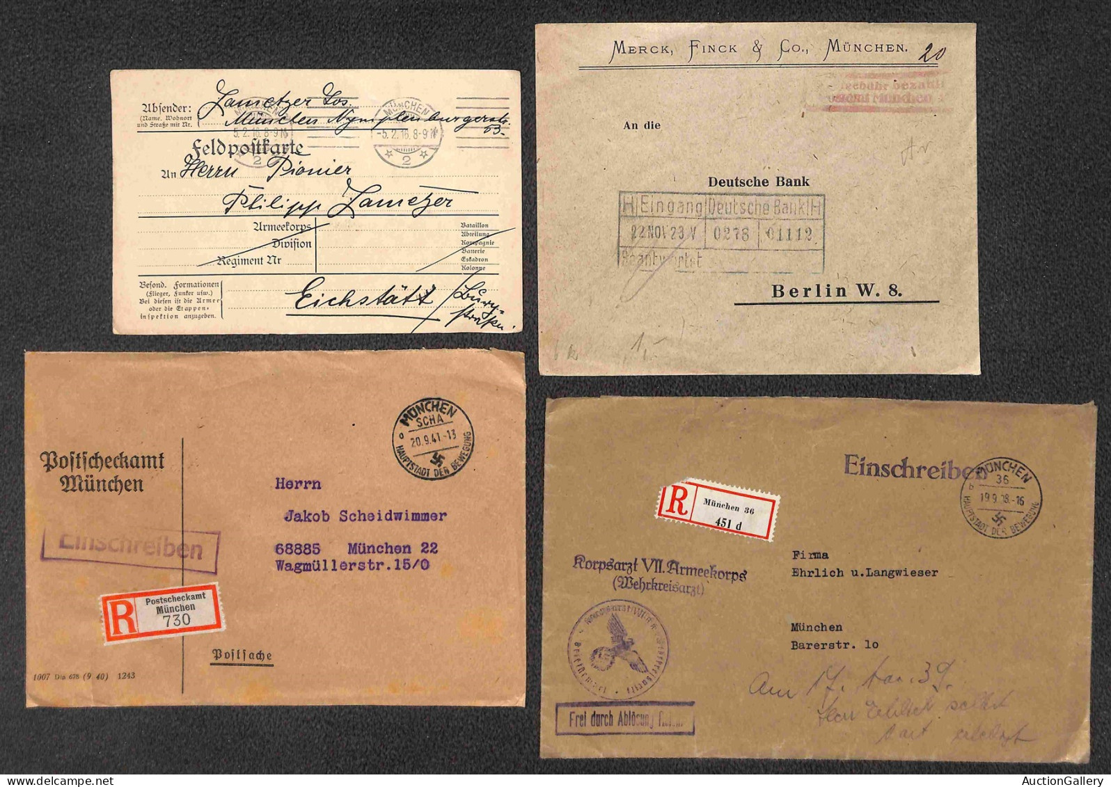 Lotti e Collezioni - Europa e Oltremare - GERMANIA - 1889/1945 -Miscellanea - insieme di 27 oggetti postali (Franchigie 