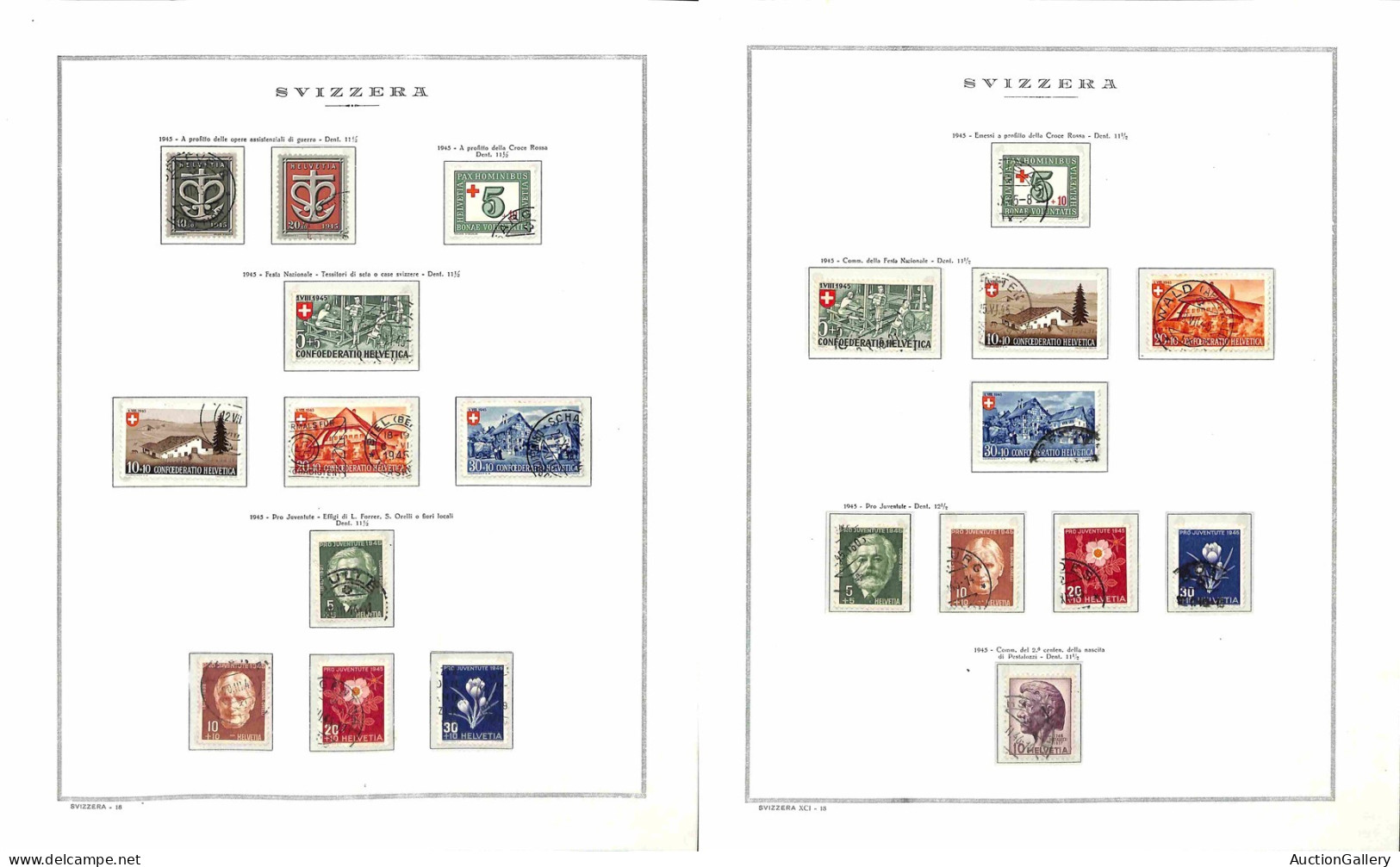 Lotti e Collezioni - Europa e Oltremare - SVIZZERA - 1854/1981 - Collezione di valori e serie complete di posta ordinari