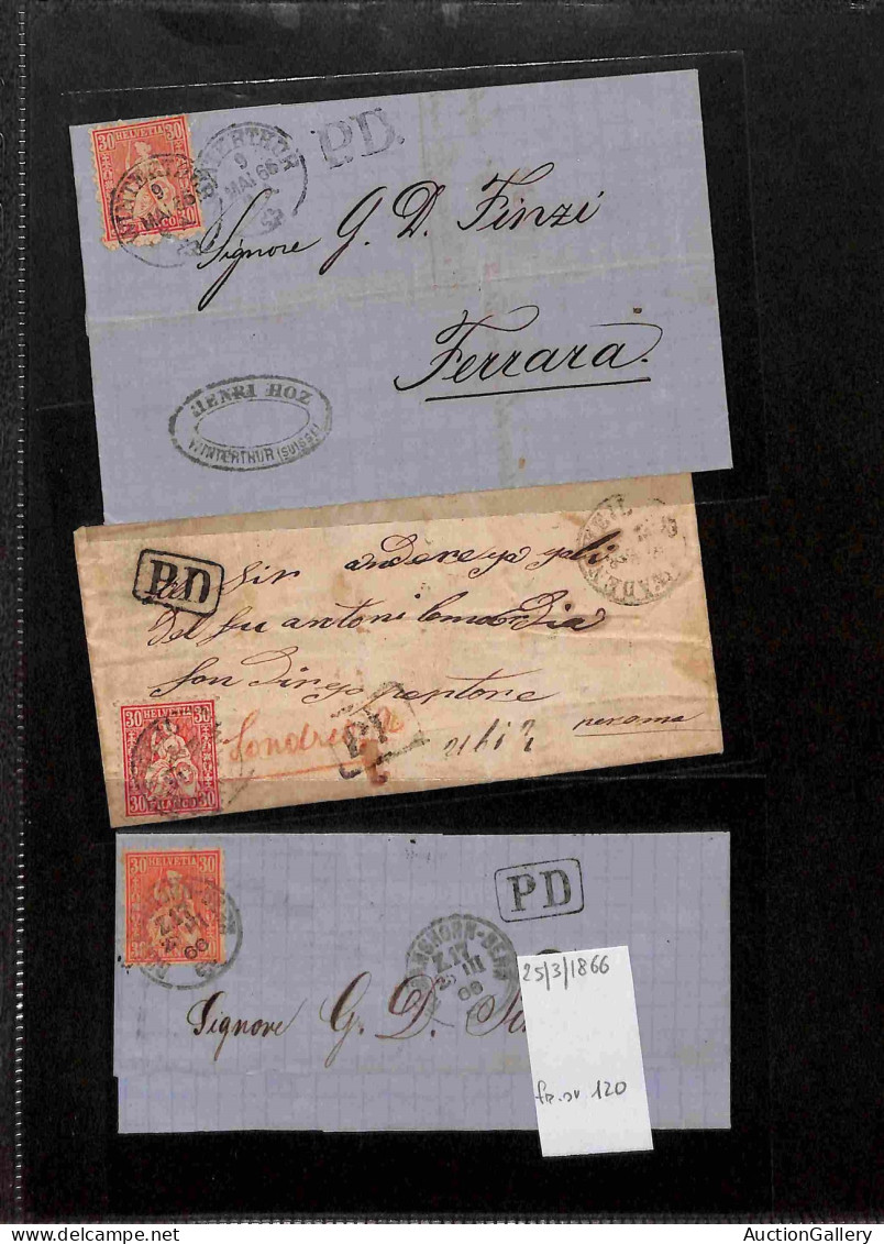 Lotti e Collezioni - Europa e Oltremare - SVIZZERA - 1860/1900 circa - Insieme di 27 buste e lettere del periodo con aff