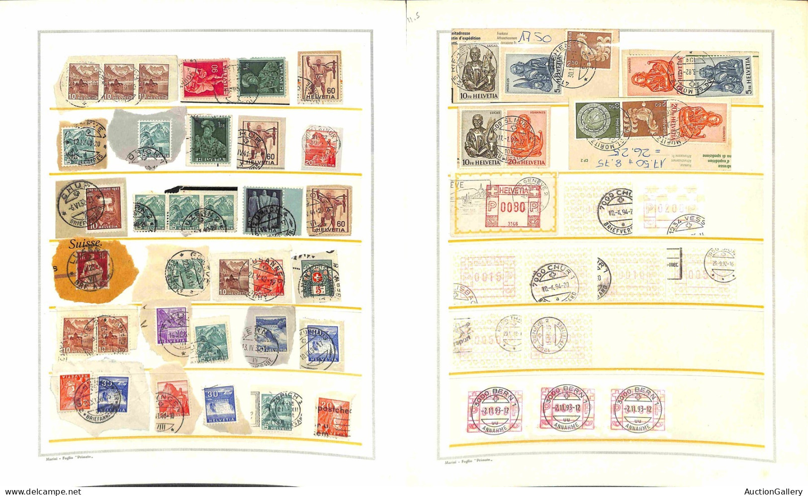 Lotti e Collezioni - Europa e Oltremare - SVIZZERA - 1900/1960 - Collezione di centinaia di valori usati e frammenti del