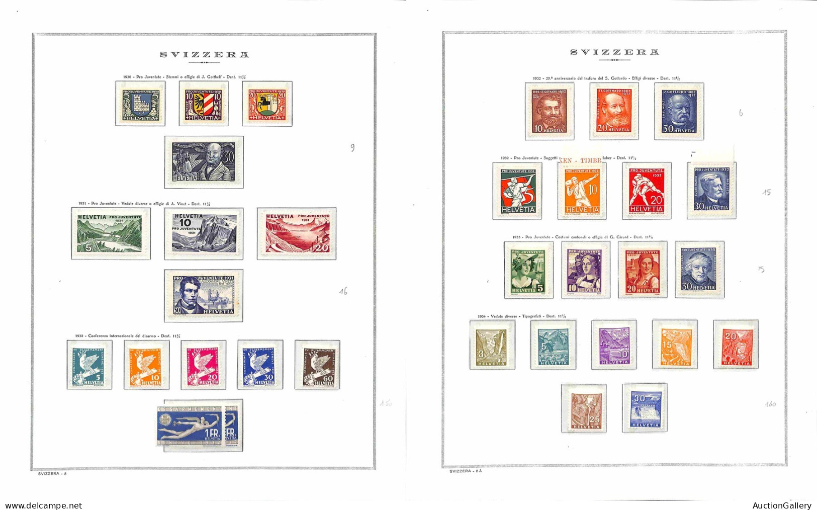 Lotti e Collezioni - Europa e Oltremare - SVIZZERA - 1900/1981 - Collezione di valori e serie complete di posta ordinari