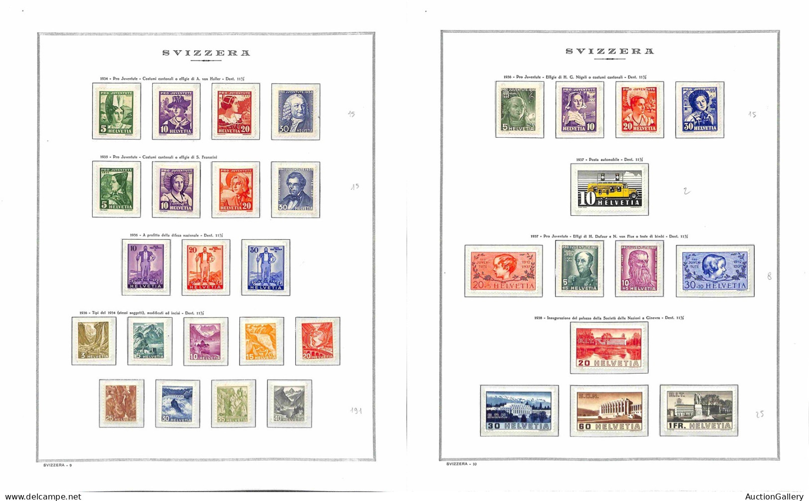 Lotti e Collezioni - Europa e Oltremare - SVIZZERA - 1900/1981 - Collezione di valori e serie complete di posta ordinari