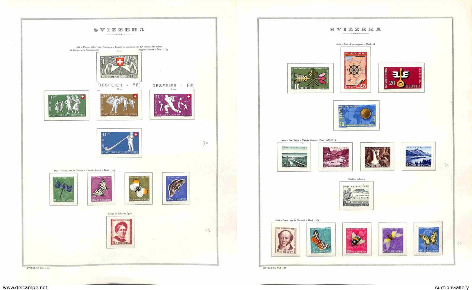 Lotti e Collezioni - Europa e Oltremare - SVIZZERA - 1900/1981 - Collezione di valori e serie complete di posta ordinari