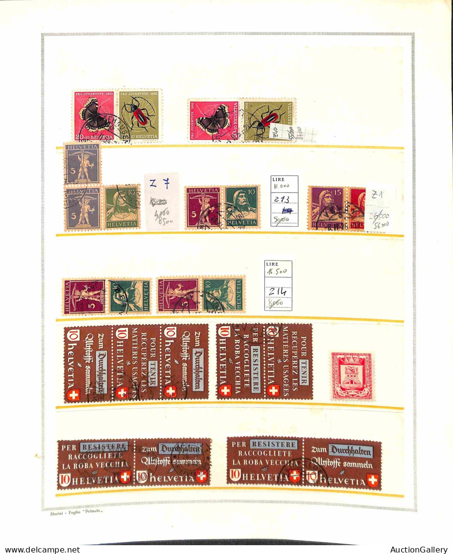 Lotti E Collezioni - Europa E Oltremare - SVIZZERA - 1918/1980 - Tete Beche - Insieme Di Valori Nuovi E Usati Del Period - Andere & Zonder Classificatie