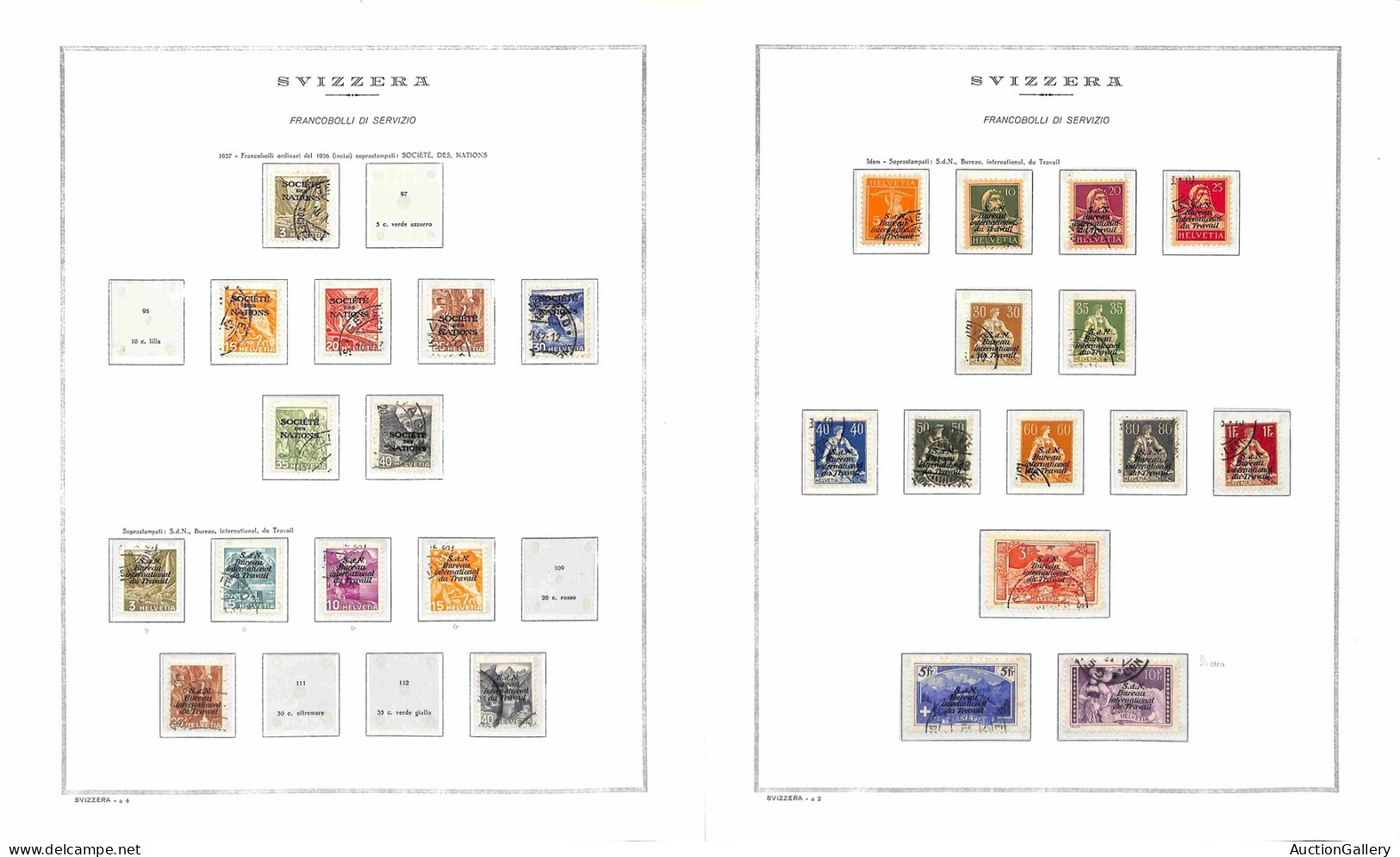 Lotti e Collezioni - Europa e Oltremare - SVIZZERA - 1920/1989 - Francobolli di Servizio - Collezione avanzata di valori