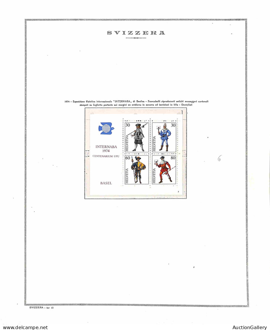 Lotti E Collezioni - Europa E Oltremare - SVIZZERA . 1936/1974 - Collezione Di 18 Foglietti Del Periodo Montati In Fogli - Altri & Non Classificati