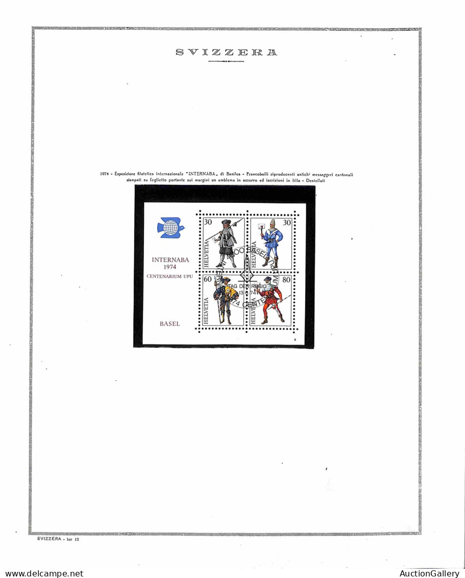 Lotti E Collezioni - Europa E Oltremare - SVIZZERA - 1936/1974 - Collezione Di 15 Foglietti Del Periodo Montati In Fogli - Altri & Non Classificati