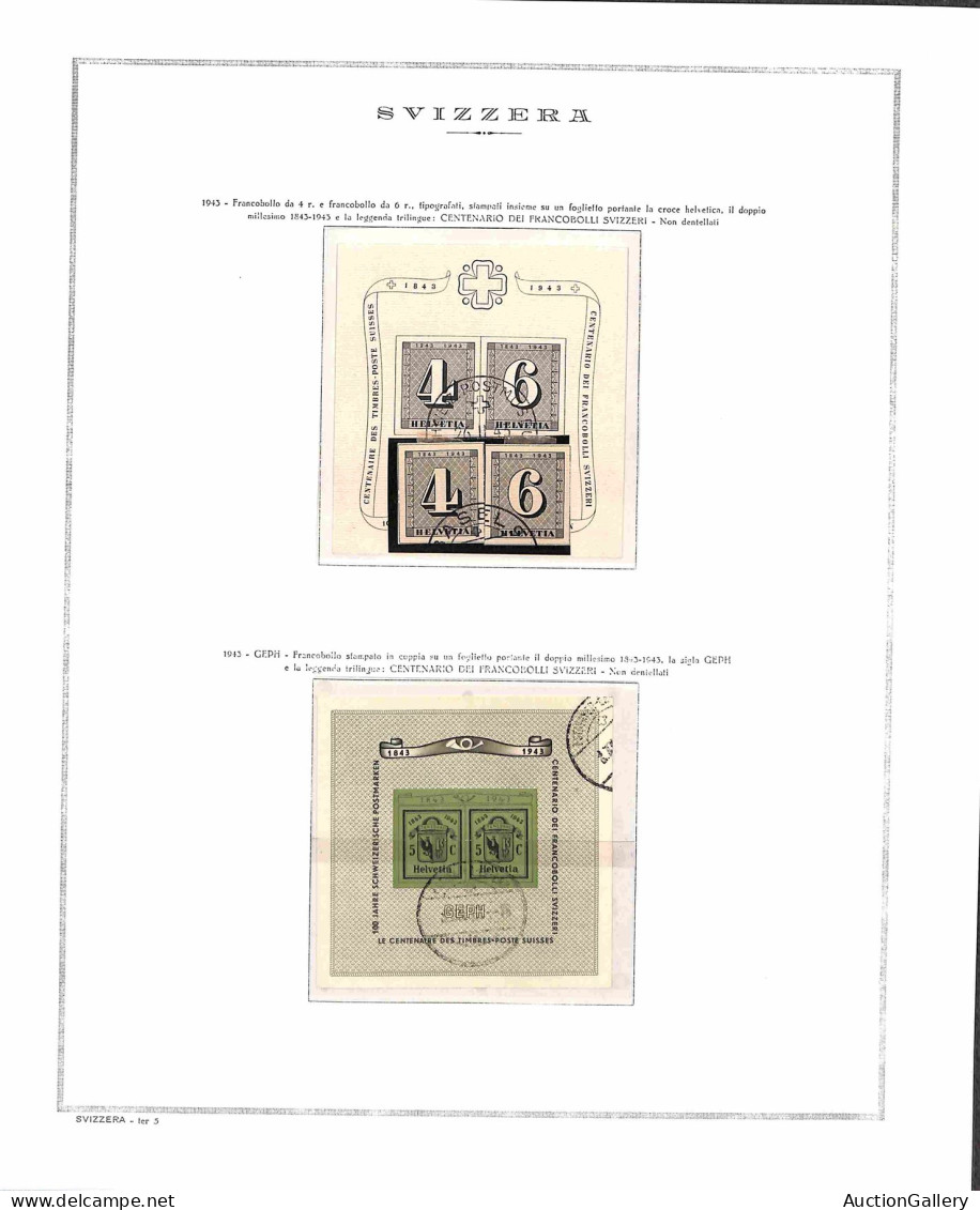 Lotti e Collezioni - Europa e Oltremare - SVIZZERA - 1936/1974 - Collezione di 15 foglietti del periodo montati in fogli