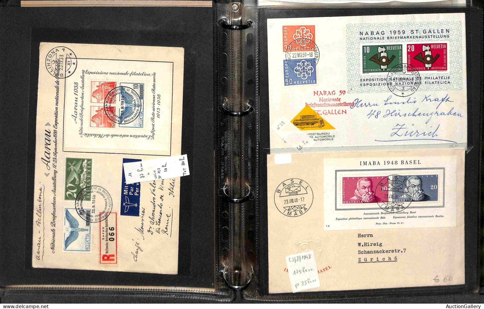 Lotti E Collezioni - Europa E Oltremare - SVIZZERA - 1937/1990 - Collezione Di 53 Buste Del Periodo Affrancate Con Fogli - Other & Unclassified