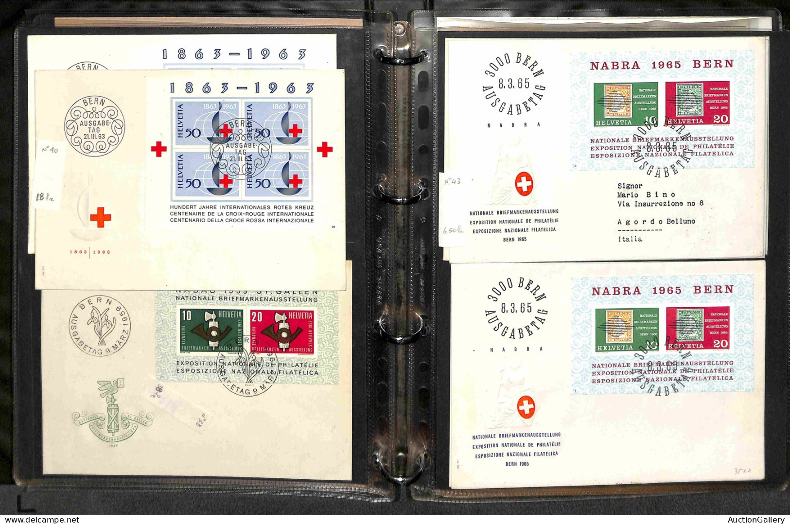 Lotti e Collezioni - Europa e Oltremare - SVIZZERA - 1937/1990 - Collezione di 53 buste del periodo affrancate con fogli