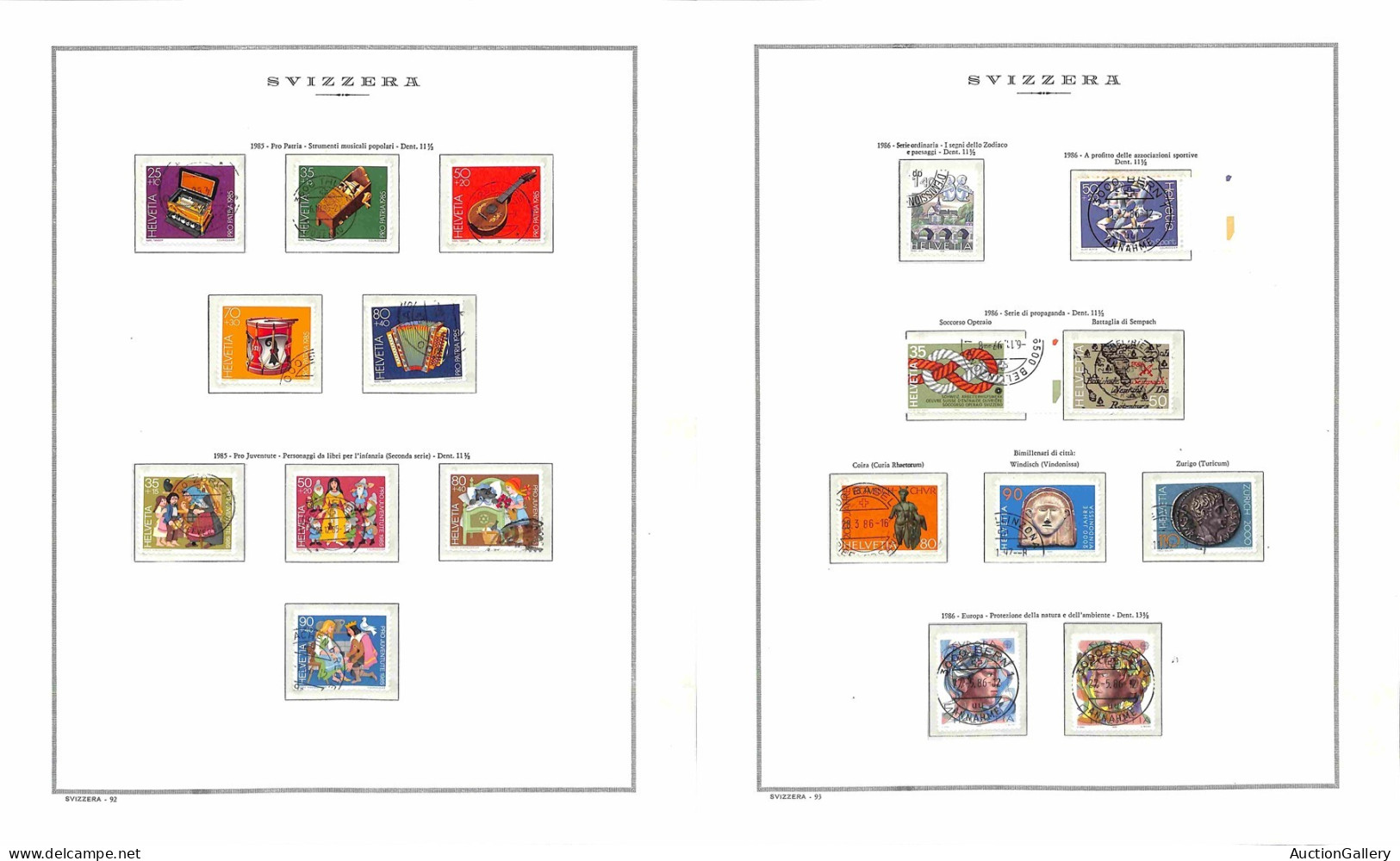 Lotti e Collezioni - Europa e Oltremare - SVIZZERA - 1982/1997 - Collezione di valori e serie complete di posta ordinari