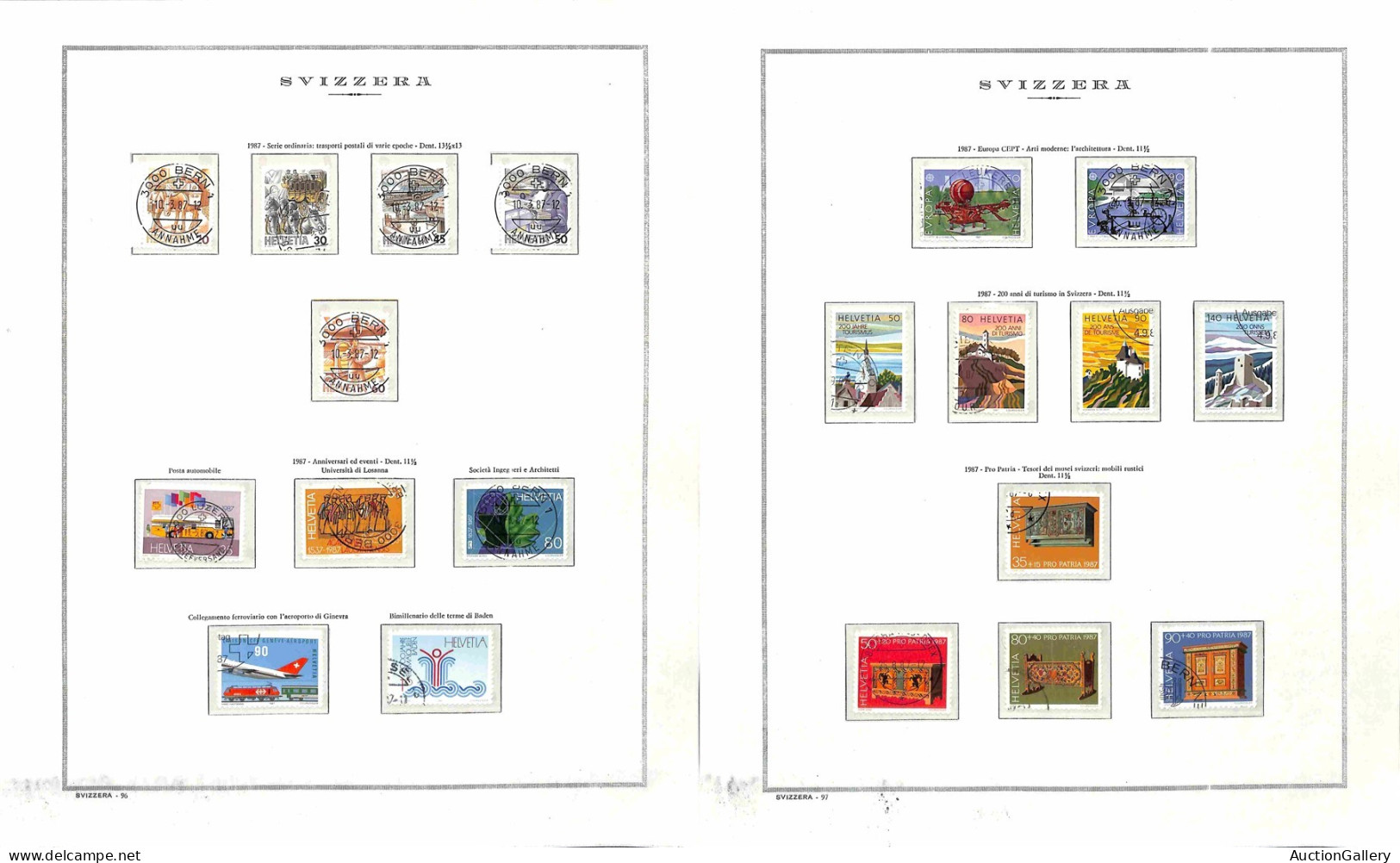 Lotti e Collezioni - Europa e Oltremare - SVIZZERA - 1982/1997 - Collezione di valori e serie complete di posta ordinari