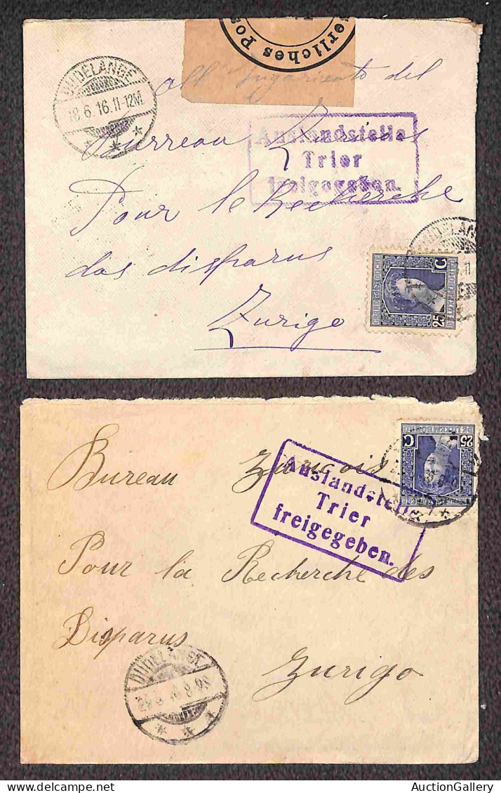 Lotti e Collezioni - Europa e Oltremare - POSTA MILITARE - 1916 - Tredici buste per Zurigo (Ufficio ricerche dispersi) d