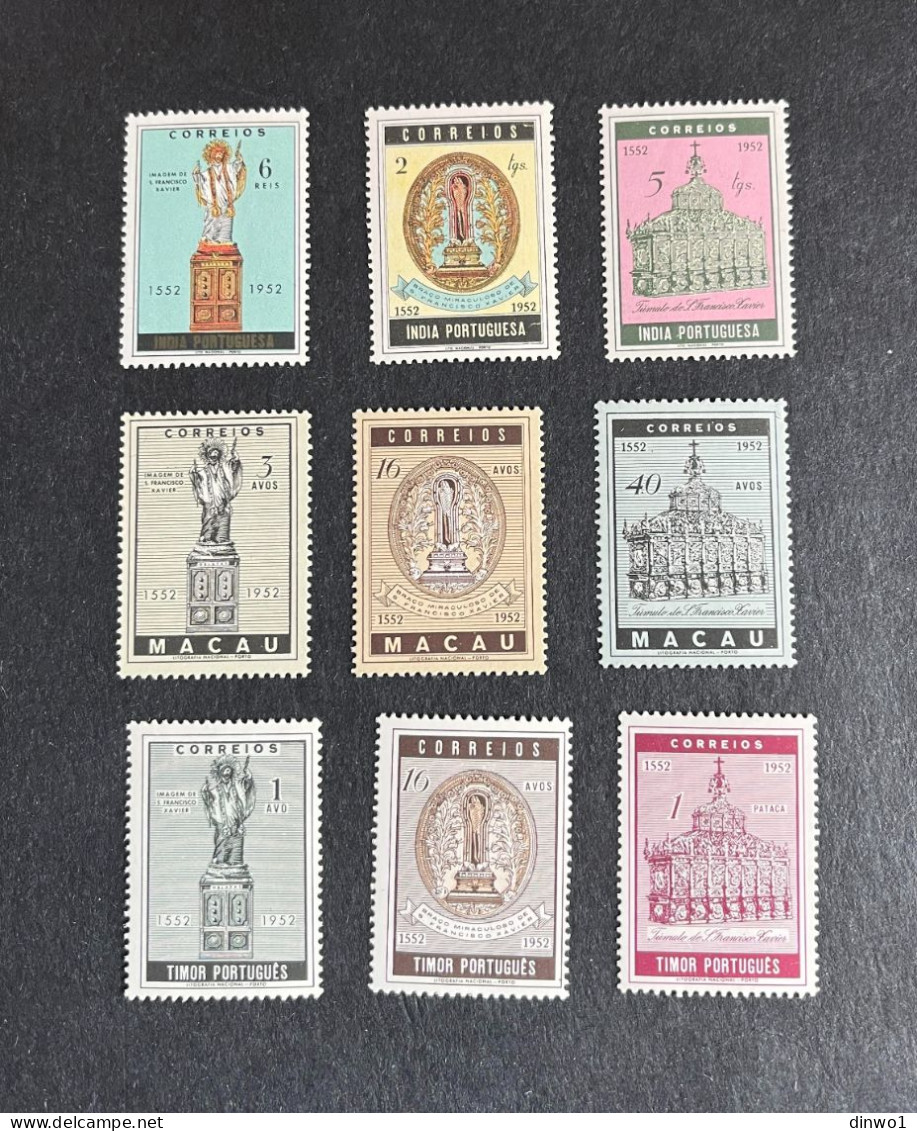 (T2) Macao Macau Timor Portuguese India 1952 S. FRANCISCO XAVIER Omnibus Set - MNH - Ungebraucht