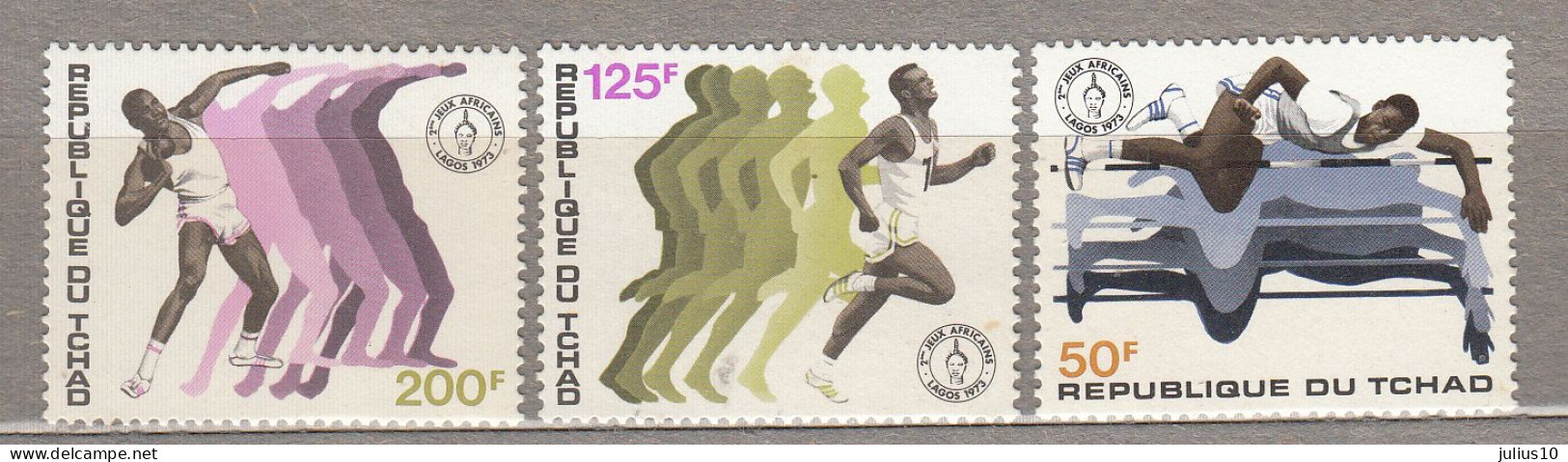 CHAD 1973 MNH(**) Sport African Games Sc 289-291 Mi 650-652 #Sp196 - Tsjaad (1960-...)