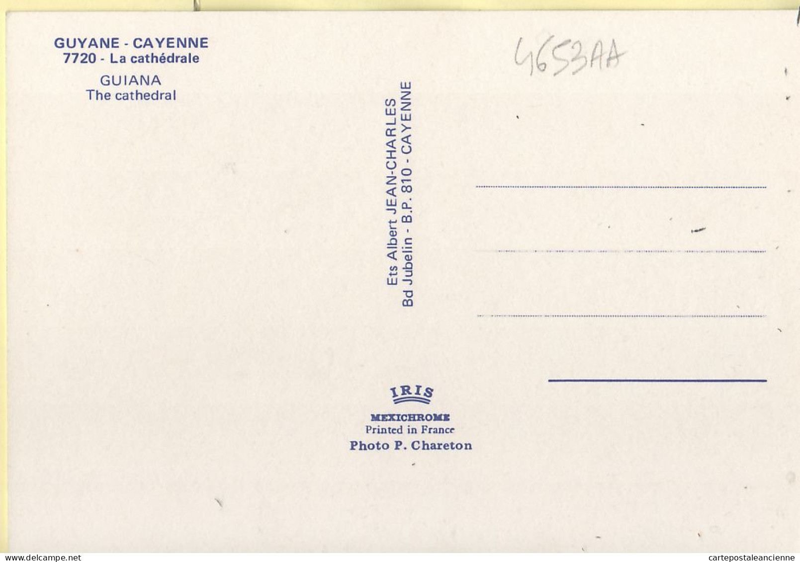 16161 / Guyanne Française CAYENNE Cathédrale SAINT-SAUVEUR GUIANA Cathedral Automobiles 1975s -Photo CHARETON 77 - Cayenne