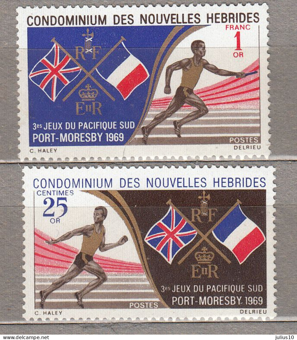 NOUVELLES HEBRIDES 1969 Sport Race Flags MNH (**) Mi 281-282 #Sp198 - Unused Stamps