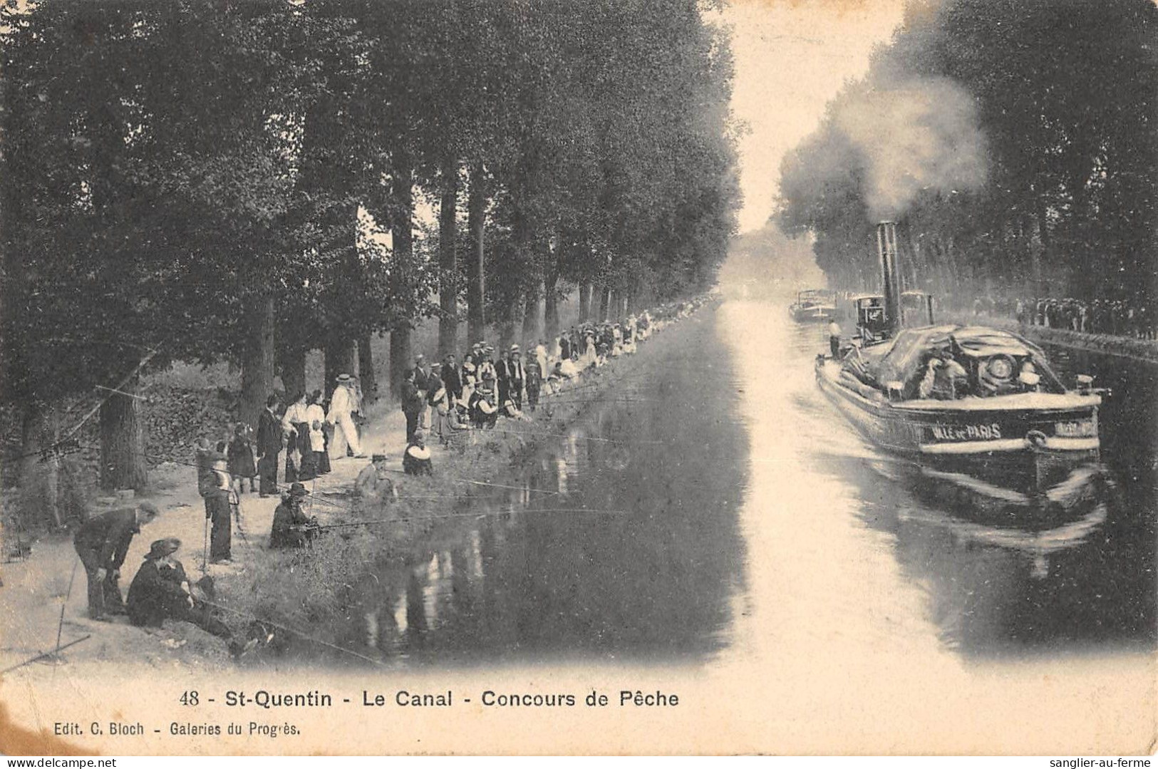 CPA 02 SAINT QUENTIN / LE CANAL / CONCOURS DE PECHE - Saint Quentin