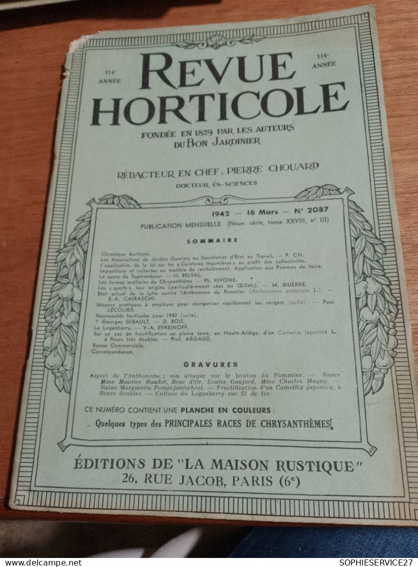 153 // REVUE HORTICOLE 1942 - 1900 - 1949