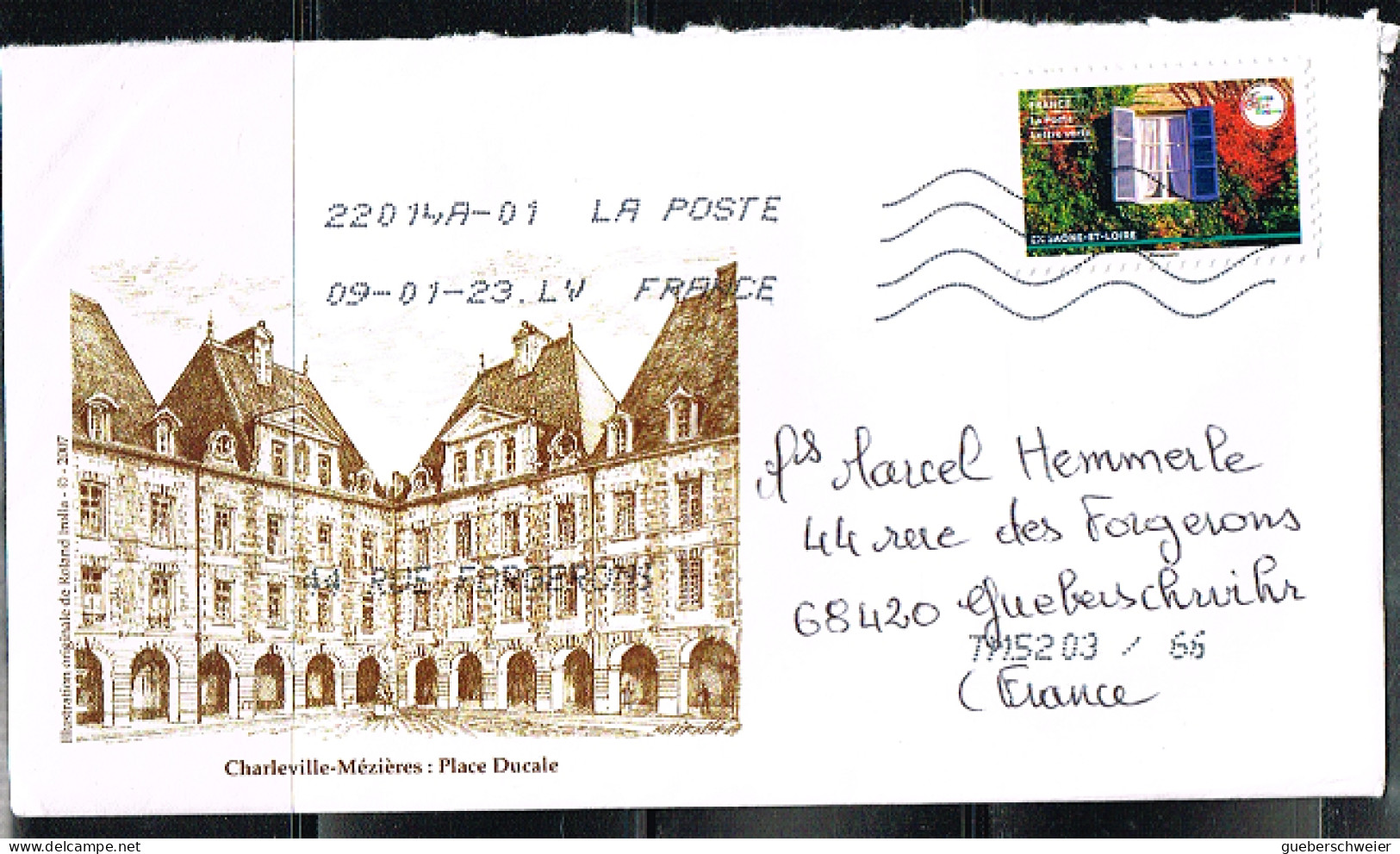 L-DIV 105 - FRANCE Adhésif Saône Et Loire Fenêtre Sur Lettre - Storia Postale