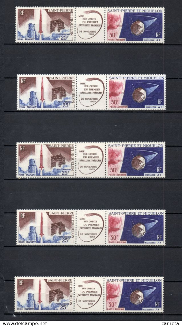 SAINT PIERRE ET MIQUELON  PA   N° 34A   CINQ EXEMPLAIRES  NEUF SANS CHARNIERE COTE 90.00€   ESPACE - Unused Stamps