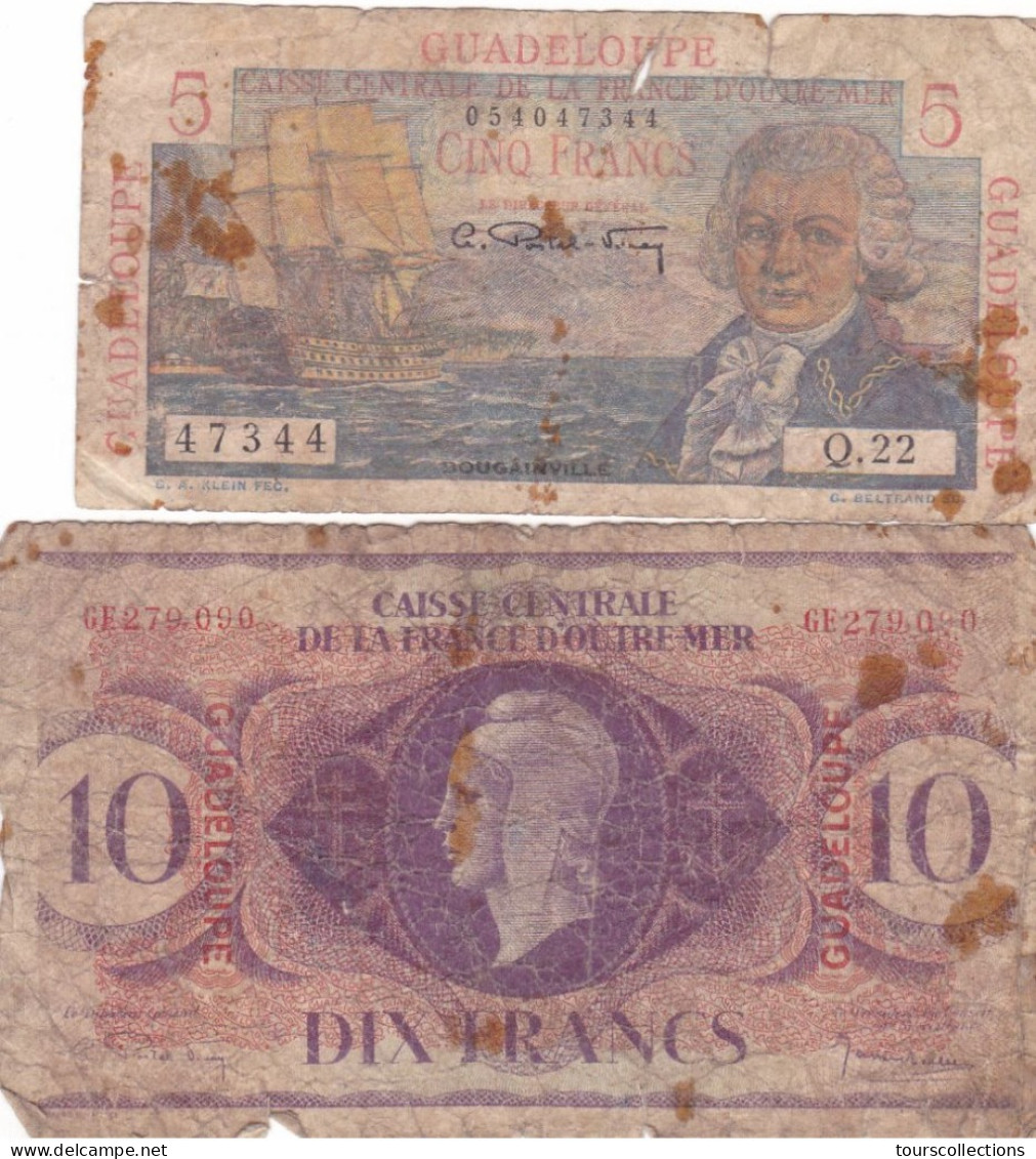 FRANCE GUADELOUPE Département Français D'Outre Mer - 5 Et 10 Francs : 2 Billets En Lot - Sonstige & Ohne Zuordnung