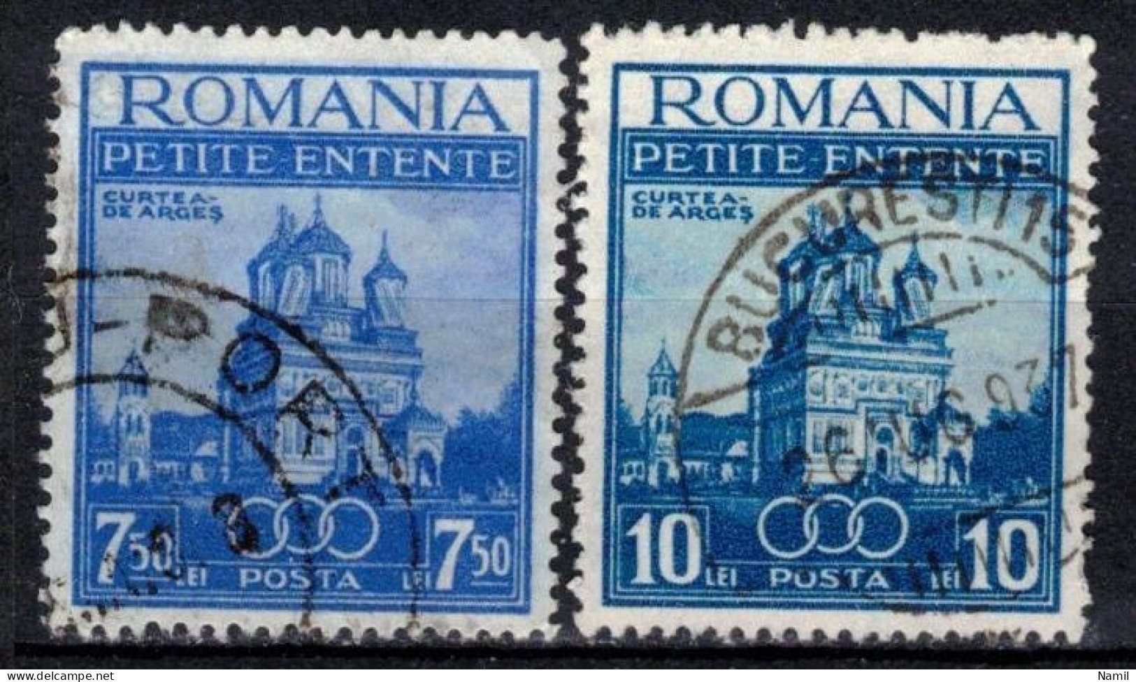 Roumanie 1937 Mi 536-7 (Yv 523-4), Obliteré - Andere & Zonder Classificatie