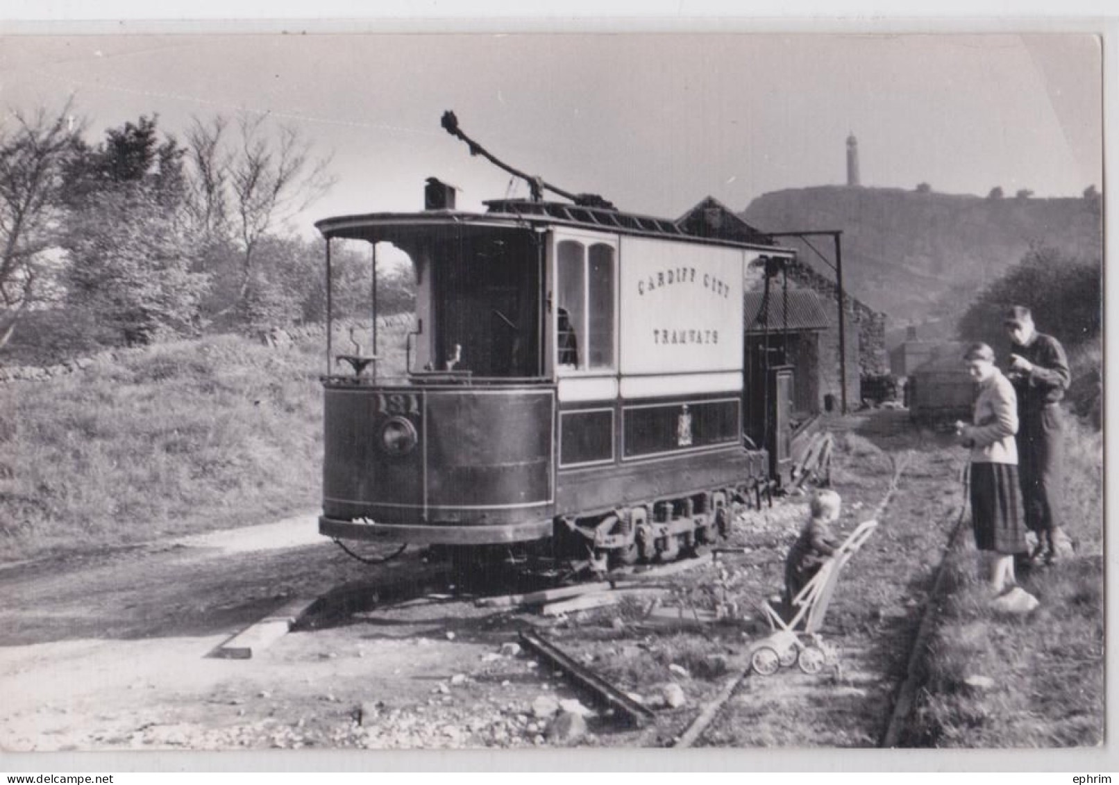 Crich Derbyshire Cardiff City Tramways Tramway Photo Postcard - Derbyshire