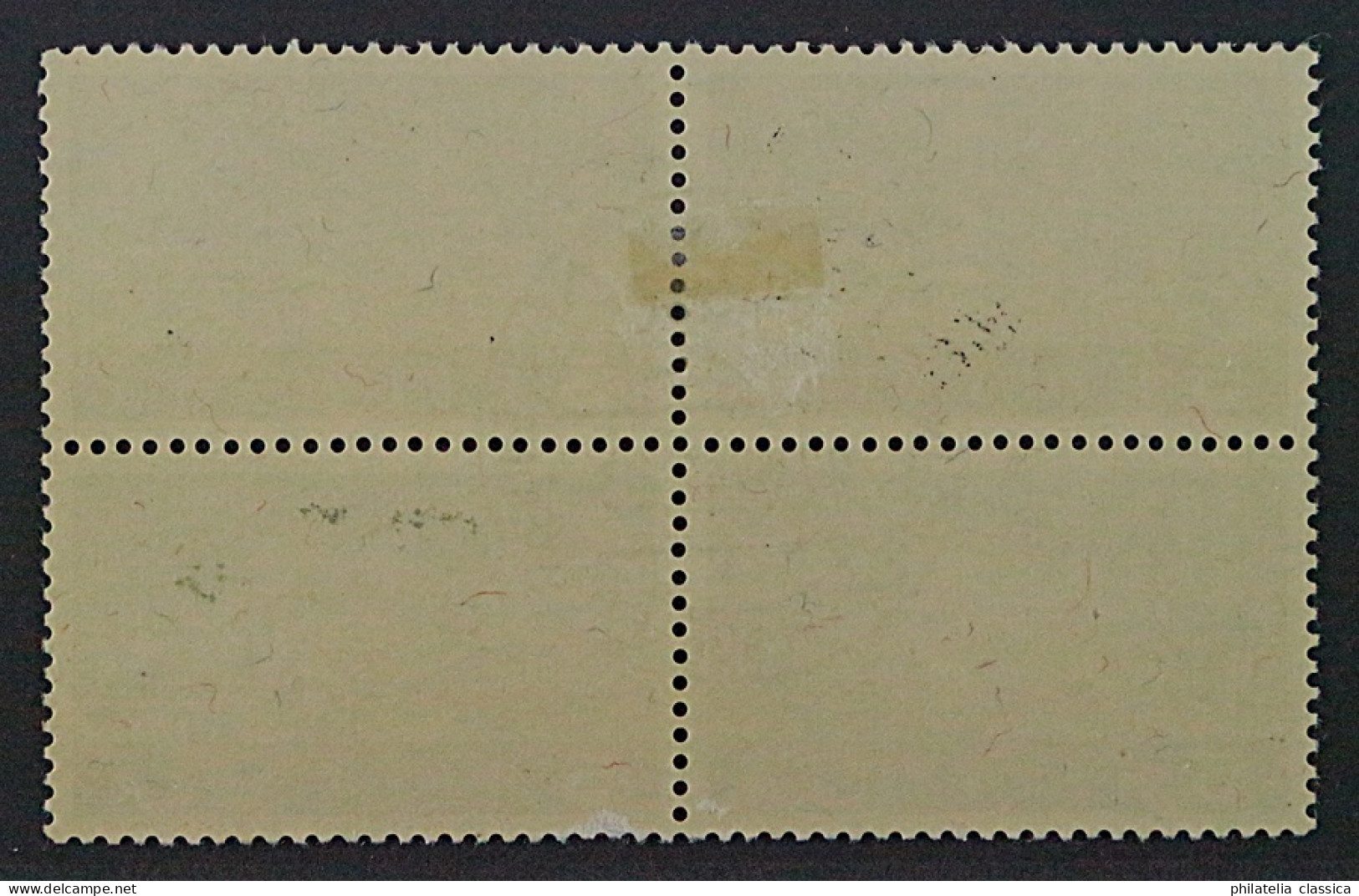 1947, SCHWEIZ 484 II (SBK 277.Pf.), FEHLENDE SPEICHE Im Viererblock, 200,-€ - Oblitérés