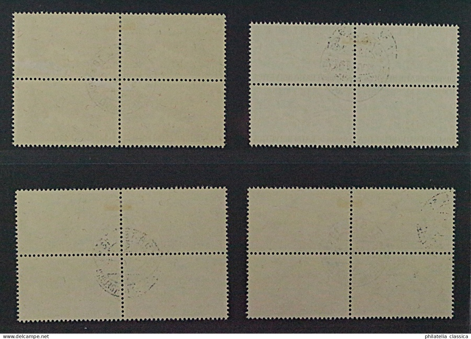 SCHWEIZ, VIERERBLOCK Patria 1945 (SBK B26-29) Zentrum-Stempel, Geprüft, 240,-SFr - Oblitérés