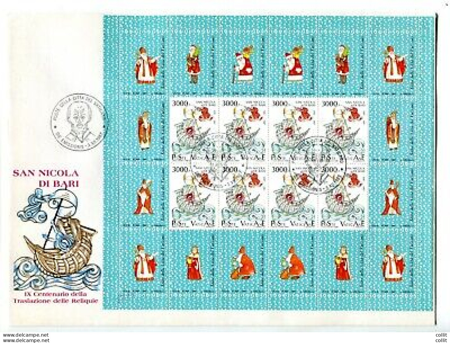 Vaticano 1987  San Nicola I Tre Foglietti Su FDC - FDC