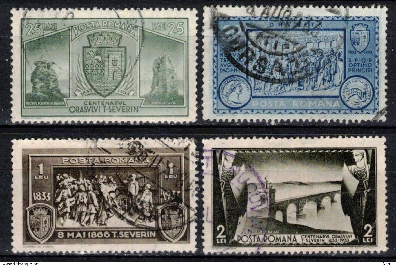 Roumanie 1933 Mi 458-61 (Yv 461-4), Obliteré - Sonstige & Ohne Zuordnung