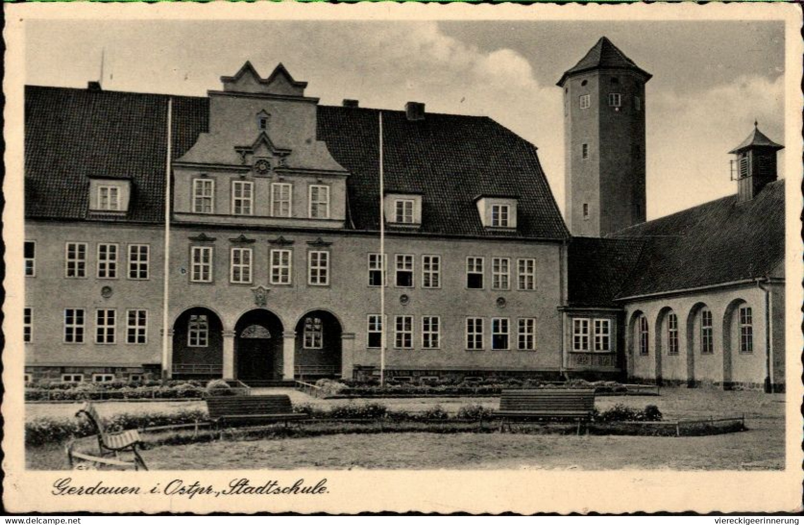 ! Alte Ansichtskarte Aus Gerdauen In Ostpreußen, Stadtschule, 1939 Feldpost - Ostpreussen