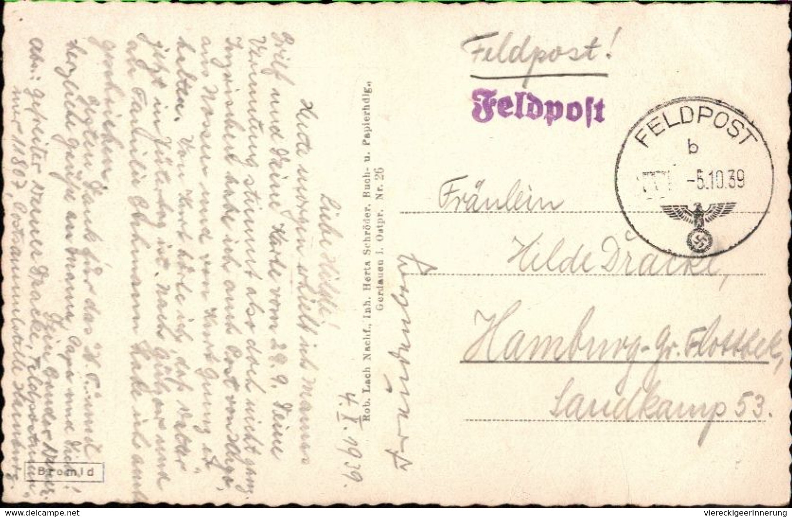 ! Alte Ansichtskarte Aus Gerdauen In Ostpreußen, Stadtschule, 1939 Feldpost - Ostpreussen